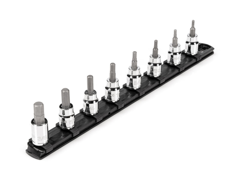 3/8 in Drive Hex Bit Socket Set with Rail, 8-Piece (1/8 - 3/8 in.)