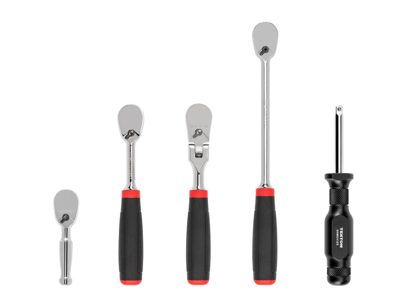1/4 Inch Drive Non-Quick-Release Comfort Grip Ratchet and Spinner Handle Set (5-Piece)
