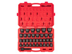 3/4 Inch Drive Shallow 6-Point Impact Socket Set with Case, 36-Piece (13 - 50 mm)