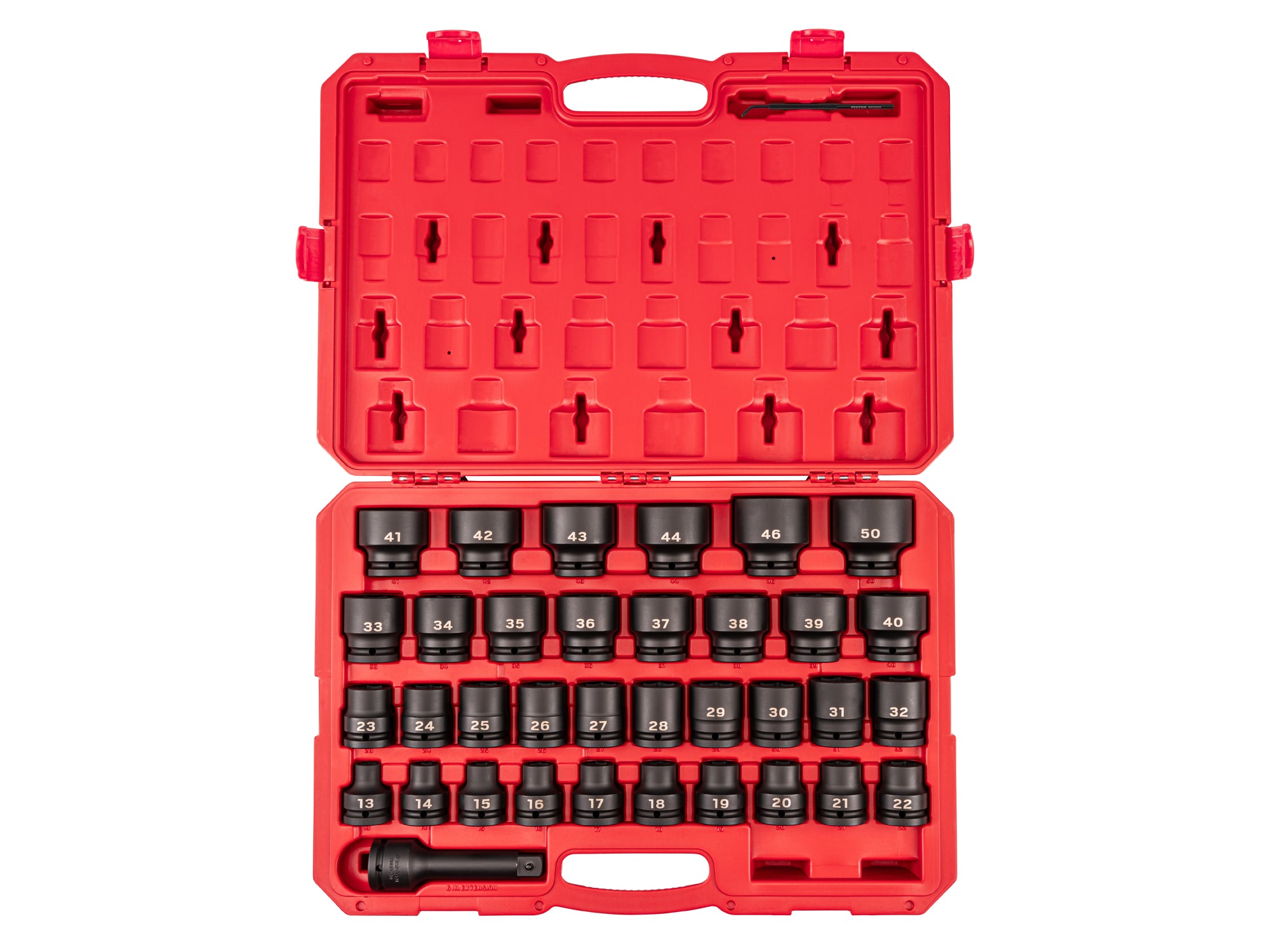 3/4 Inch Drive Shallow 6-Point Impact Socket Set with Case, 36-Piece (13 - 50 mm)