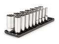 1/2 Inch Drive Deep 12-Point Socket Set with Rails and Tray, 16-Piece (3/8 - 1-5/16 in.)