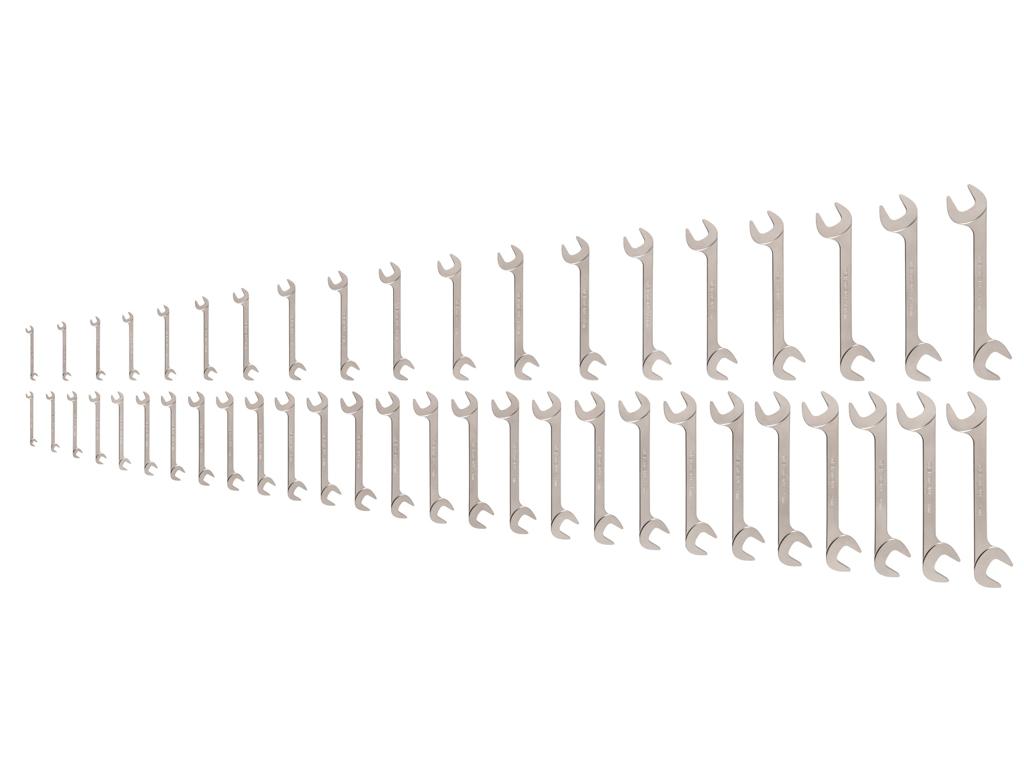 Angle Head Open End Wrench Set, 46-Piece (1/4 - 1-1/4 in., 6-32 mm)