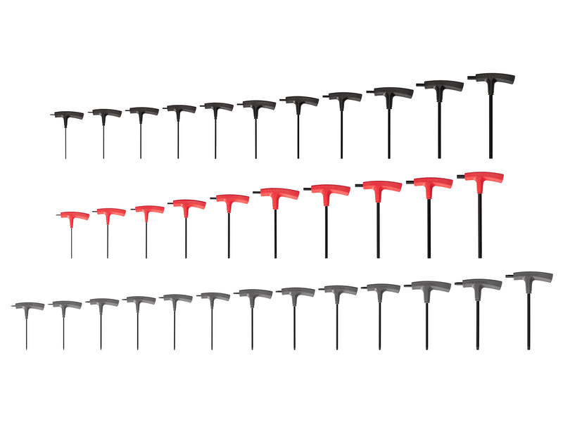 Flat End Hex and Star T-Handle Key Set, 34-Piece (5/64 - 3/8 in., 2-10 mm, T6-T50)