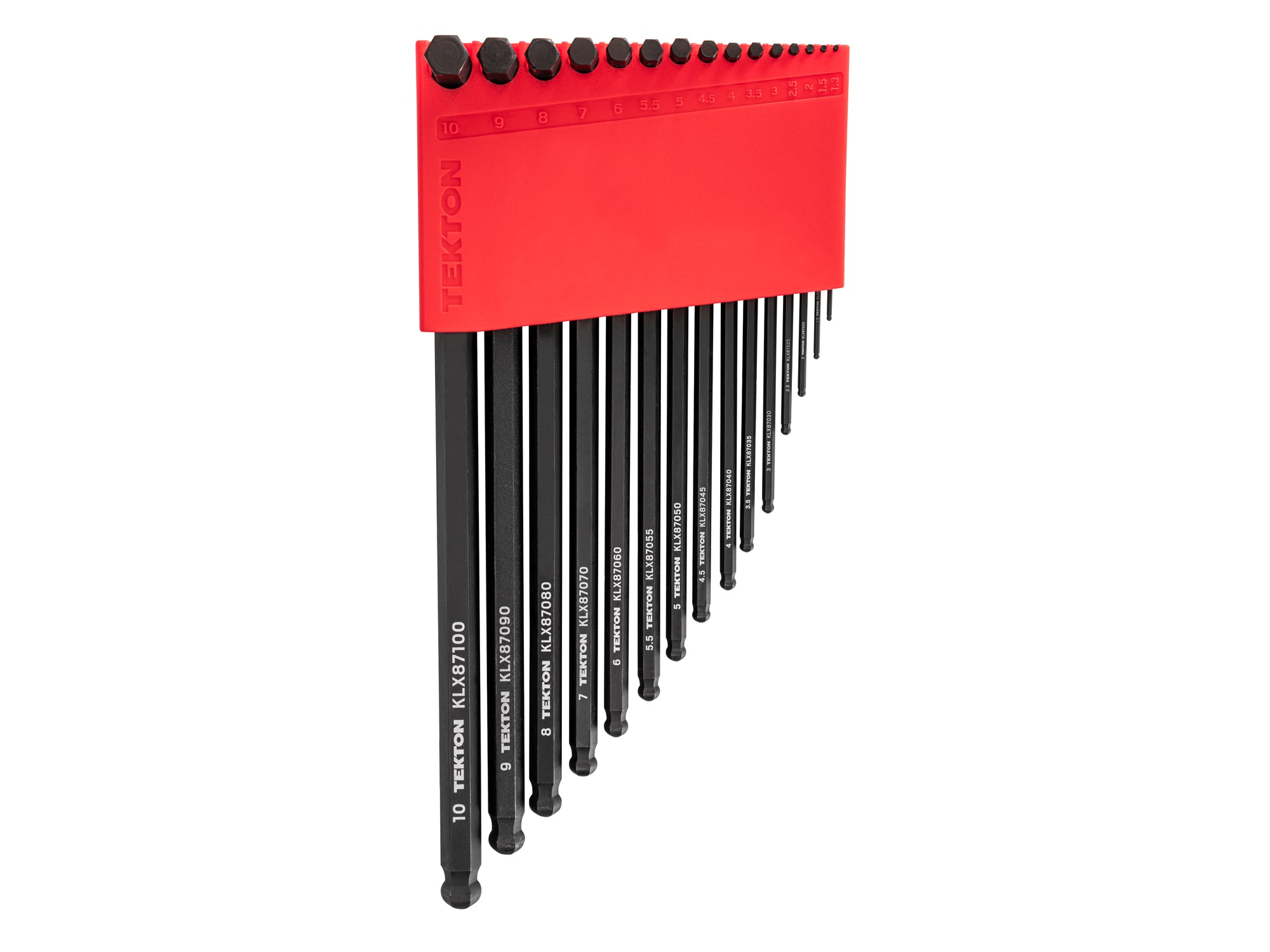 Short Arm Ball End Hex L-Key Set with Holder, 15-Piece (1.3 - 10 mm)
