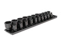 1/2 Inch Drive Shallow 6-Point Impact Socket Set with Rails and Tray, 21-Piece (5/16 - 1-1/2 in.)