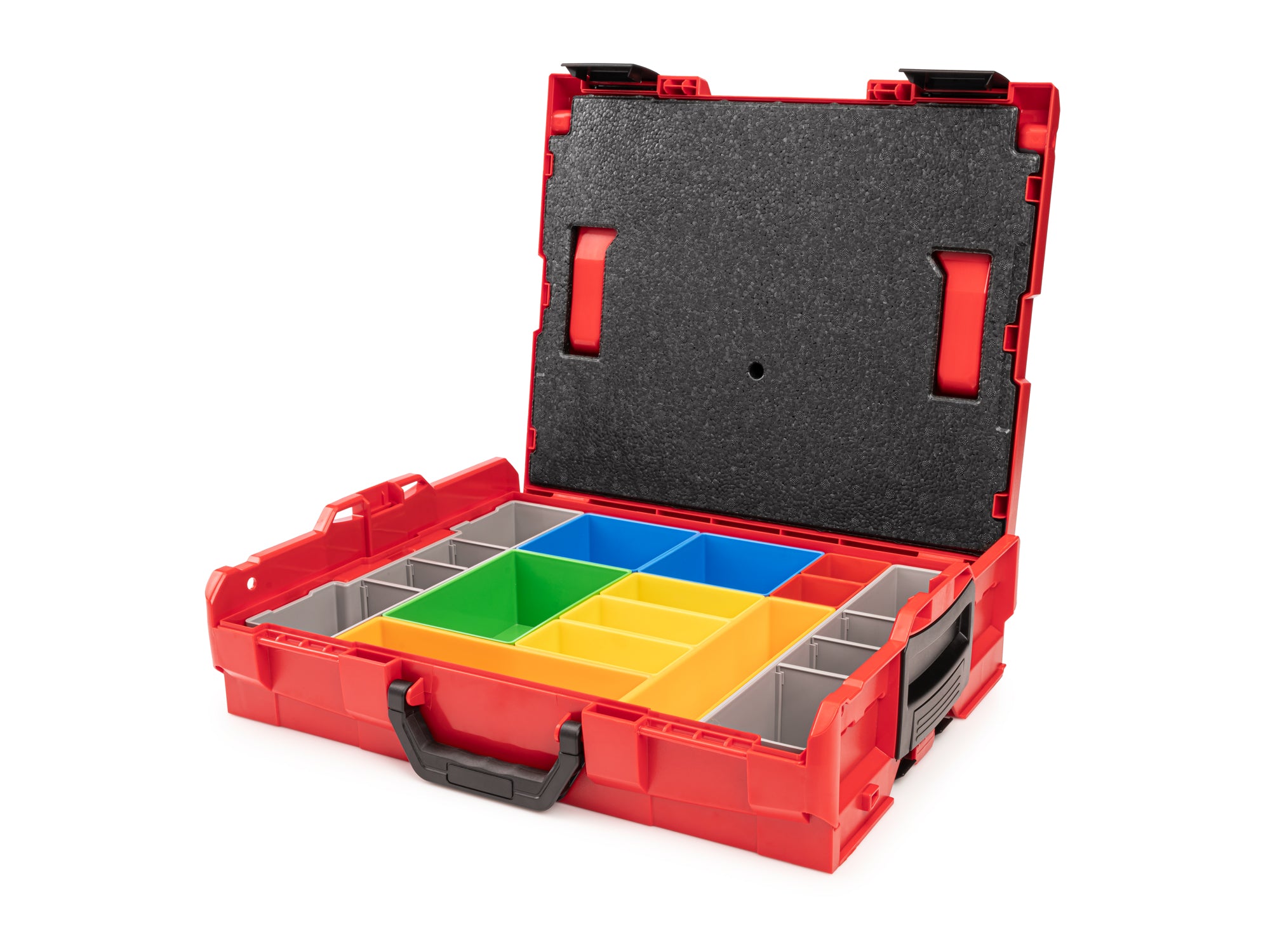 Shallow Stacking Tool Box (L-BOXX 1) with 12-Piece Organizer Bin Set and Lid Insert