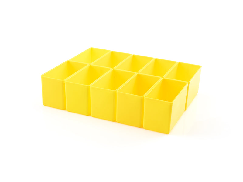2 x 4 Inch Organizer Bin Set, 10-Piece (Yellow)