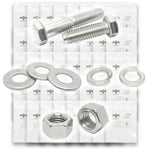 Inch 18-8 Stainless Hex Cap Screws, Hex Nuts, Flat & Lock Washers - 573 PCS