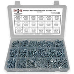 Inch Phillips Pan Head Machine Screws, Hex Nuts, Flat & Lock Washers - 1921 PCS