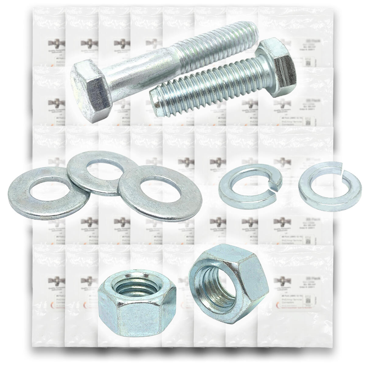 Inch Grade 5 FINE Hex Cap Screws, Hex Nuts, Flat & Lock Washers - 573PCS