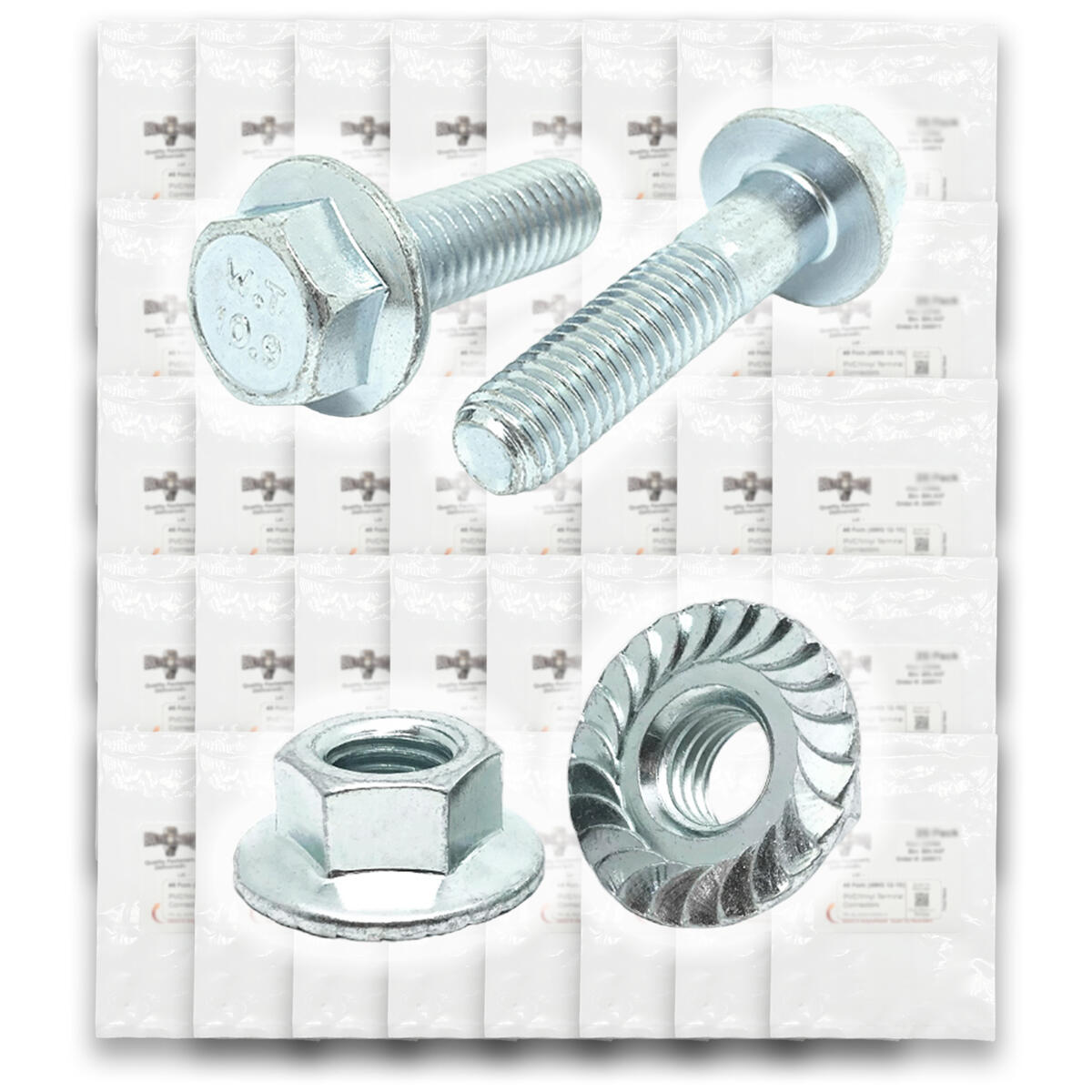 Metric Class 10.9 JIS Hex Flange Frame Bolts & Serrated Nuts Assortment M6-M10 762 PCS