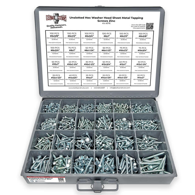 Unslotted Hex Washer Head Self Tapping Screws - 1421 PCS