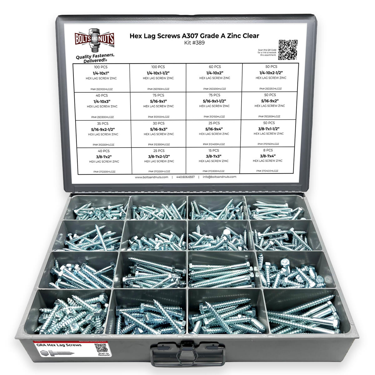 Hex Lag Screws A307 Grade A Zinc Clear -779 PCS