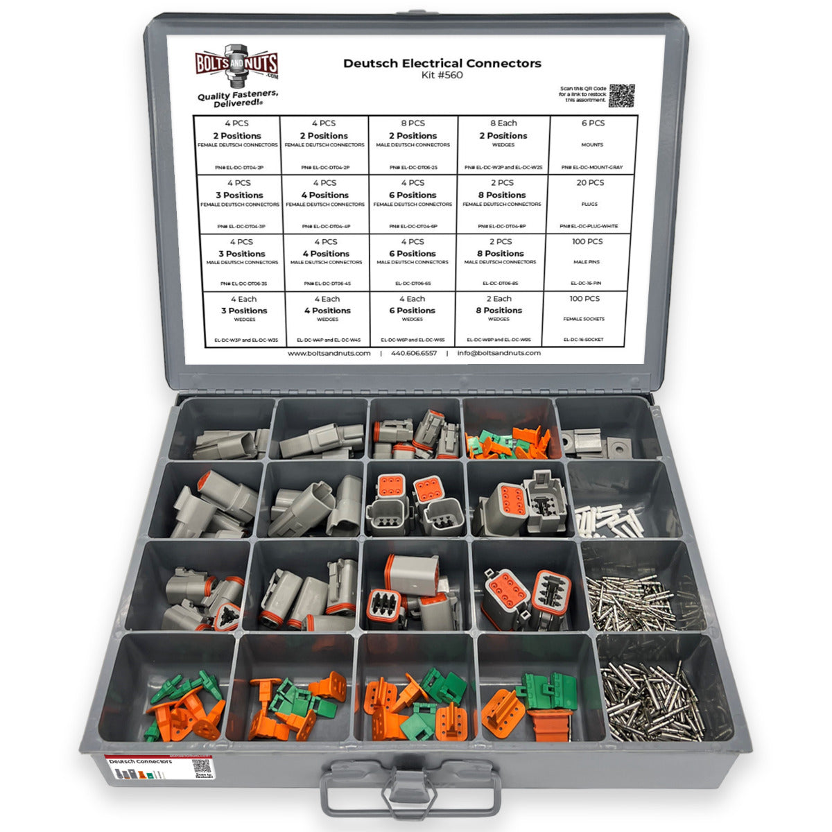 Waterproof Deutsch Electrical Connectors Assortment - 261 Pieces