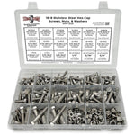 Inch 18-8 Stainless Steel Hex Cap Screws, Hex Nuts, Flat & Lock Washers - 380 PCS
