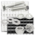 Metric Class A2 Stainless Coarse Hex Cap Screws, Hex Nuts, Flat & Lock Washers - 2012 PCS