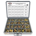 Inch Grade 8 Hex Cap Screws, Hex Nuts, Flat & Lock Washers Fine Thread Zinc Yellow 1/4", 5/16" 3/8", & 1/2" - 575 PCS