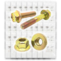 Inch Grade 8 Hex Flange Frame Bolts & Lock Nuts Yellow Assortment - 351PCS