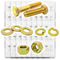 Inch Grade 8 Hex Cap Screws, Hex Nuts, Flat & Lock Washers Coarse Thread Zinc Yellow 1/4", 5/16" 3/8", & 1/2"  - 1268 PCS