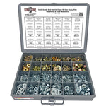 Inch & Metric Grade 8 Hex Nut, Flat & Lock Washer Assortment - 1151 PCS
