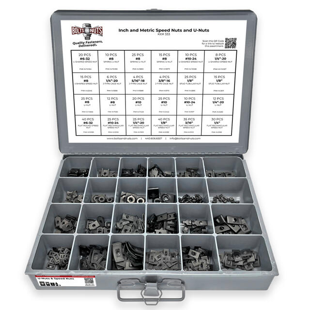 Inch Speed Nuts & U-Nuts Assortment - 457 PCS