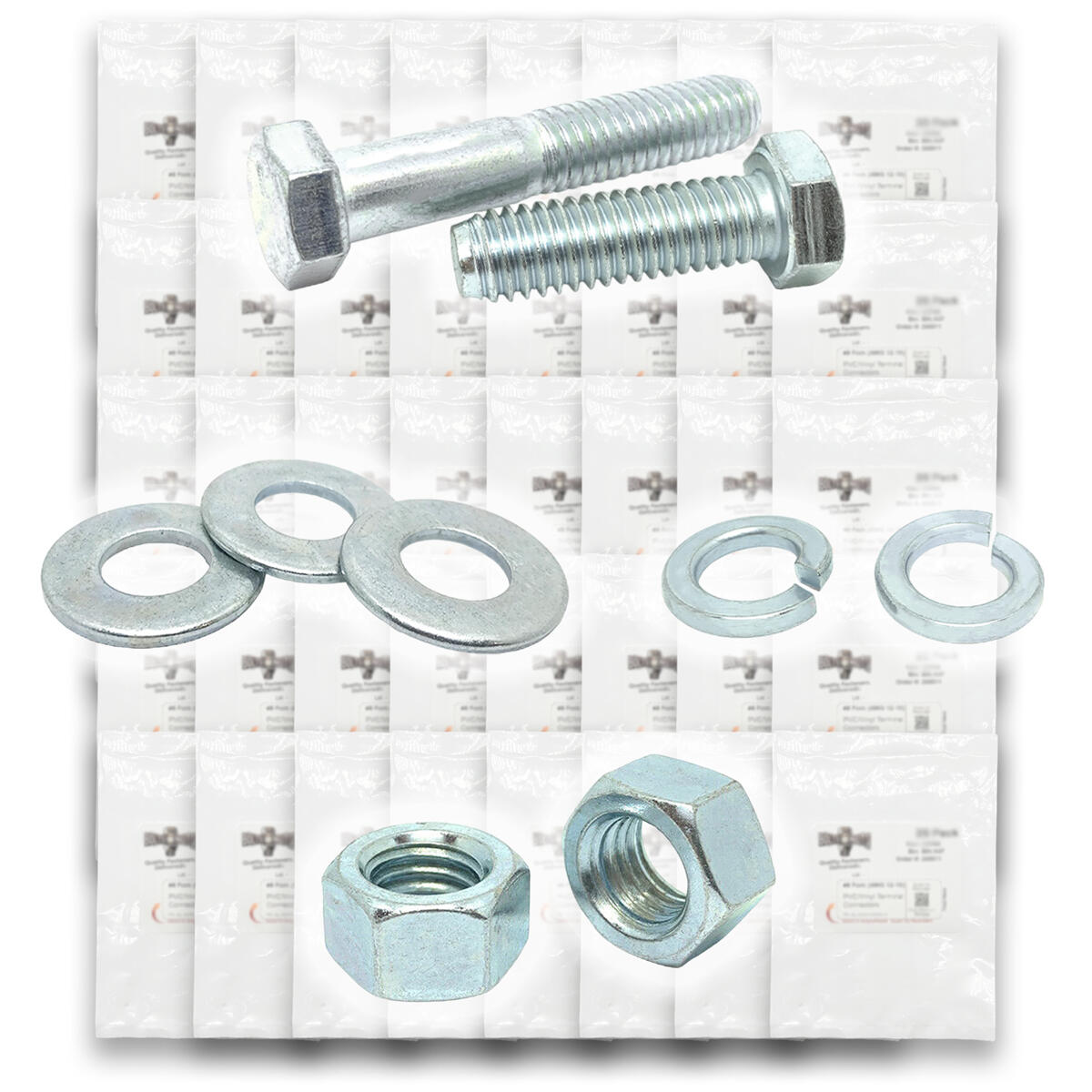 Inch Grade 5 Hex Cap Screws, Hex Nuts, Flat & Lock Washers - 573 PCS