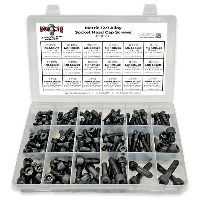 Metric 12.9 Alloy Allen Socket Head Cap Screws Bolts Black Oxide Assortment - 211 PCS
