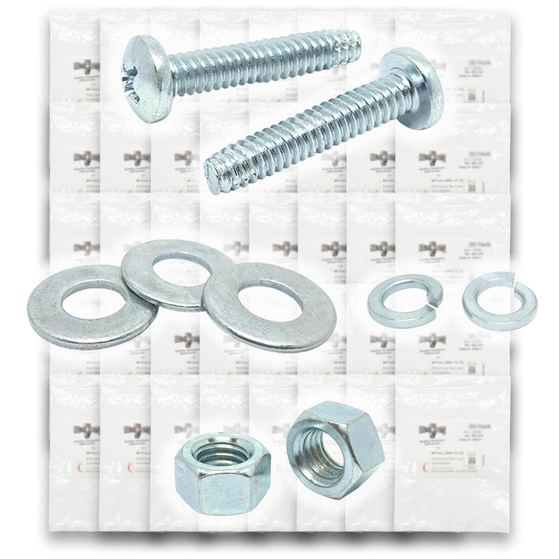 Inch Phillips Pan Head Machine Screws, Hex Nuts, Flat & Lock Washers - 7110 PCS