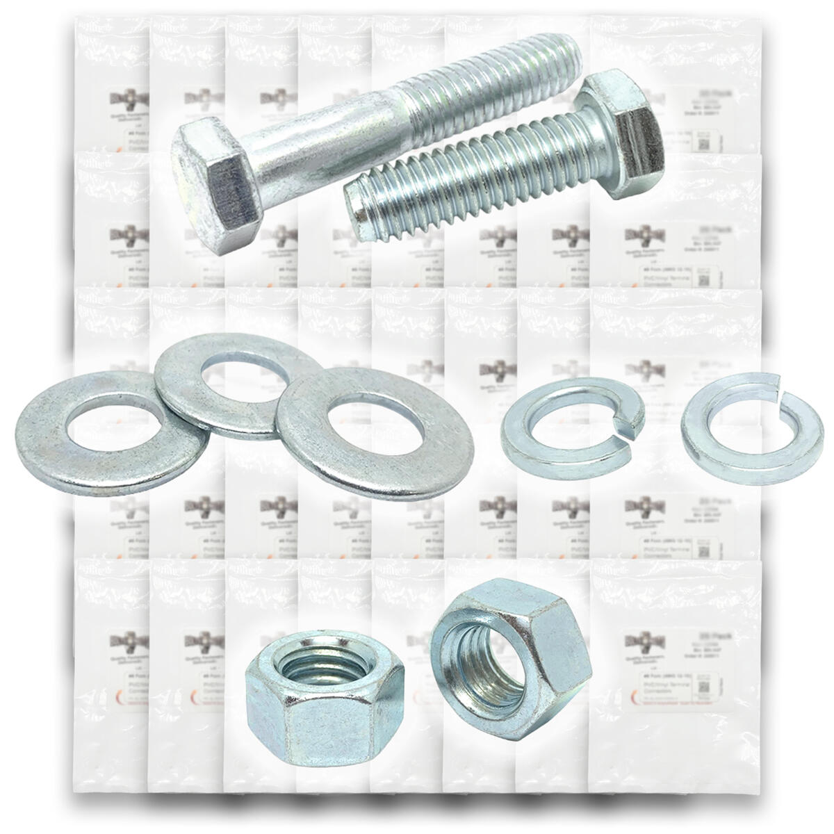 Inch Grade 5 Hex Cap Screws, Hex Nuts, Flat & Lock Washers - 334 PCS
