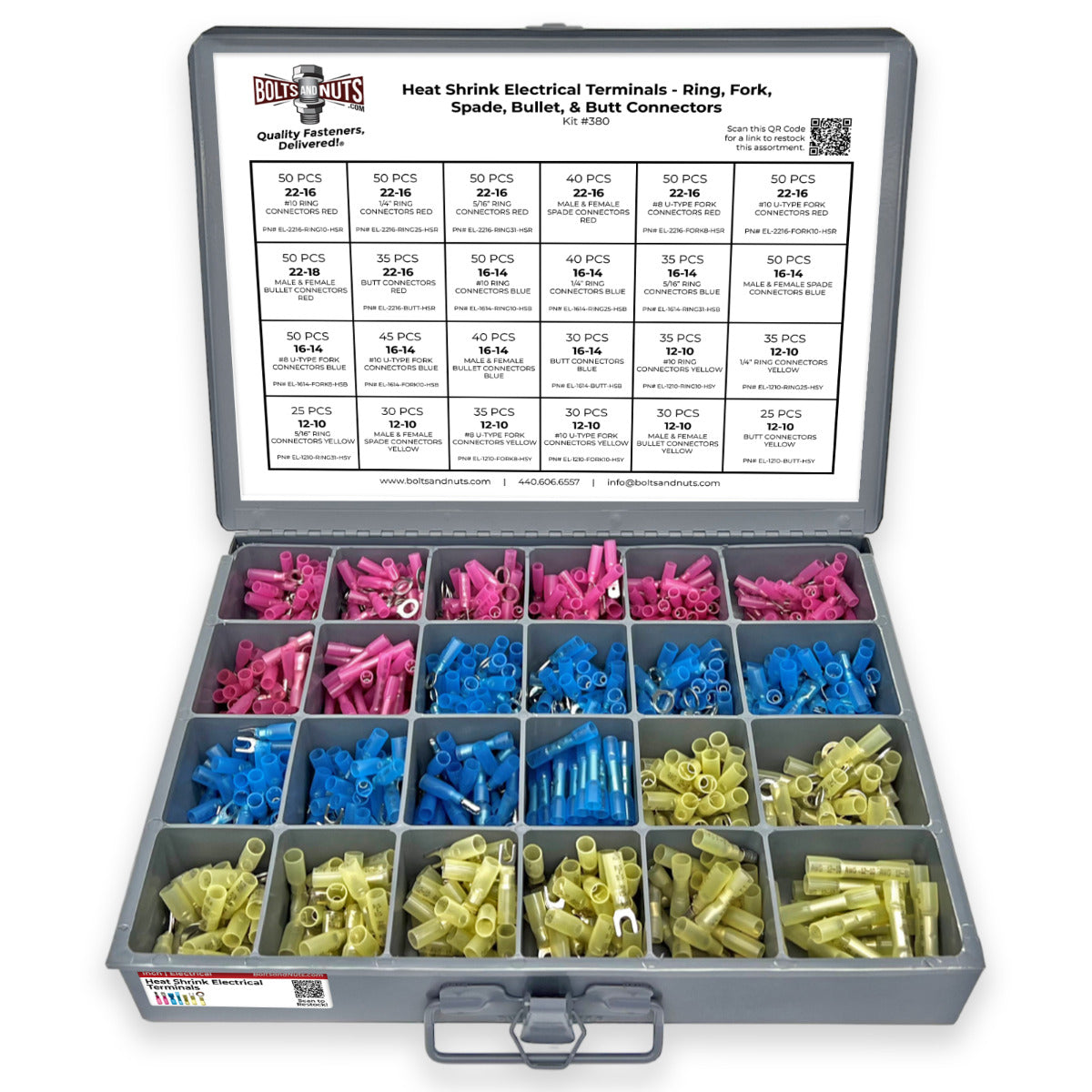 Marine Grade Heat Shrink Terminal Connectors Assortment - 961 Pieces