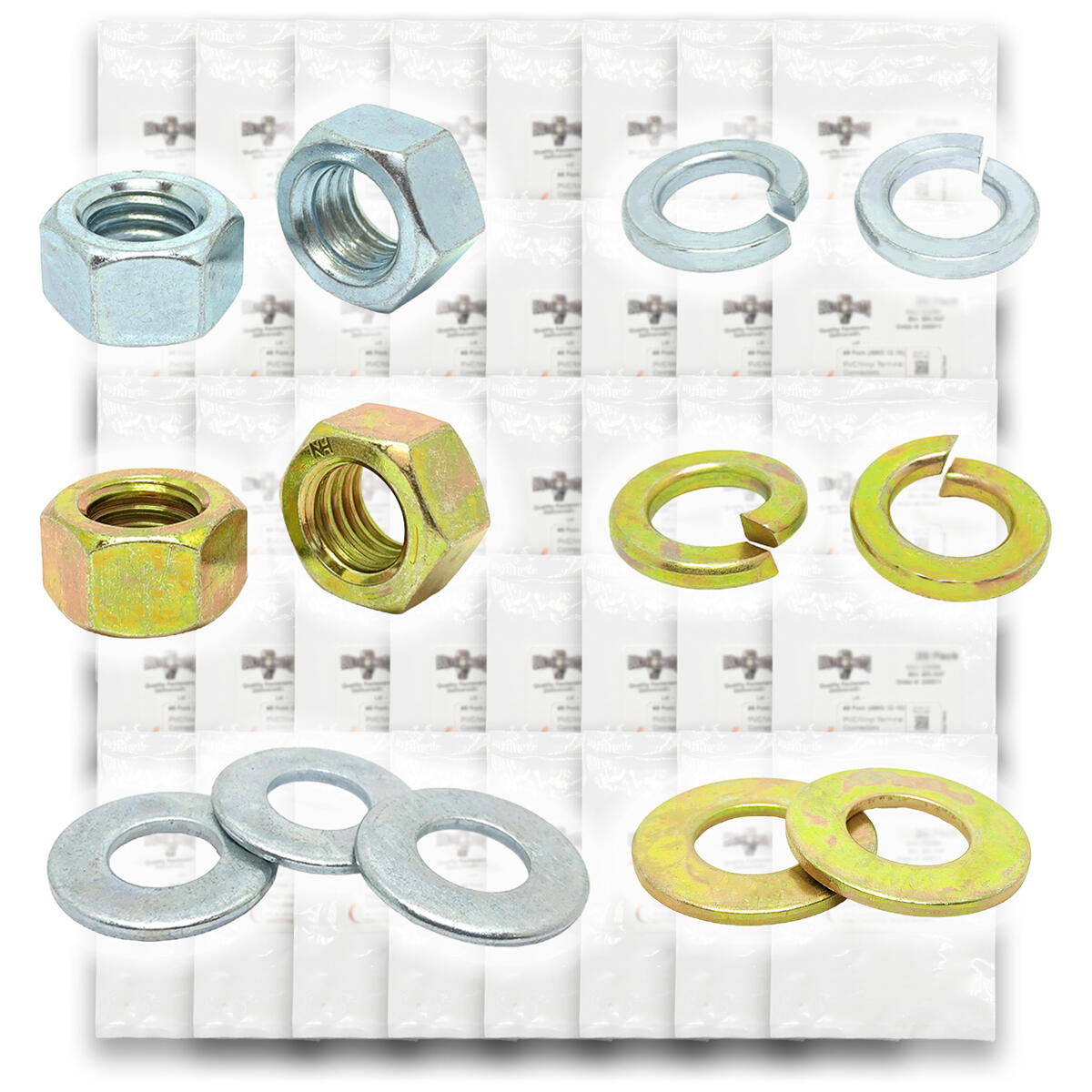 Inch & Metric Grade 8 Hex Nut, Flat & Lock Washer Assortment - 1150 PCS