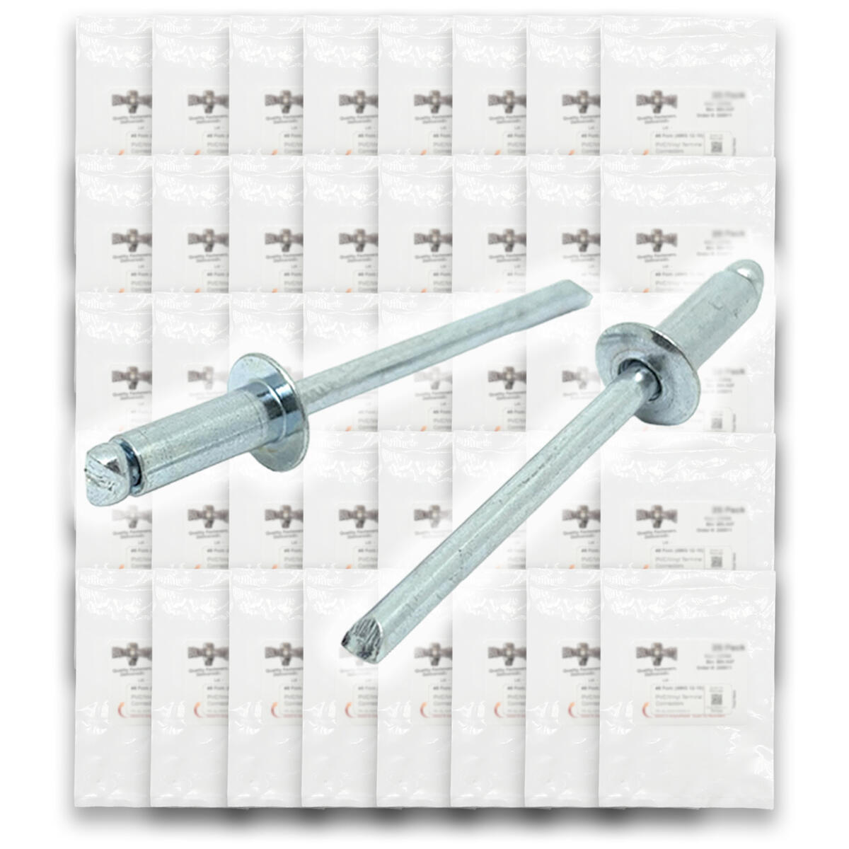 Dome Head Blind Pop Rivets Steel/Steel Mandrel Zinc Clear Assortment - 2035 PCS
