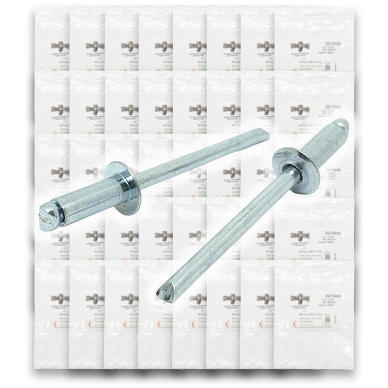 Dome Head Blind Pop Rivets Steel/Steel Mandrel Zinc Clear Assortment - 2035 PCS