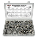 Inch Stainless Steel Serrated Hex Flange Bolts Screws Nuts Assortment Kit - 280 PCS