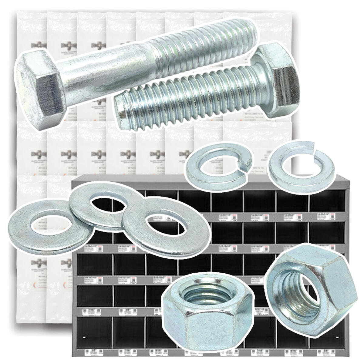 Metric Class 8.8 Coarse Hex Cap Screws, Hex Nuts, Flat & Lock Washers - 2012 PCS