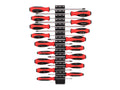 Phillips and Slotted Screwdriver Set with Modular Organizers - 4, 8 Inch Shanks, 17-Piece (#0 - #3, 3 - 8 mm)