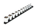 1/2 Inch Drive Shallow 6-Point Socket Set with Rail, 11-Piece (3/8 - 1 in.)