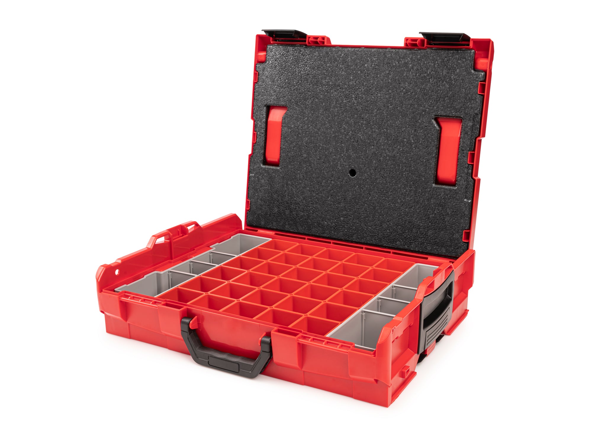 Shallow Stacking Tool Box (L-BOXX 1) with 32-Piece Organizer Bin Set and Lid Insert
