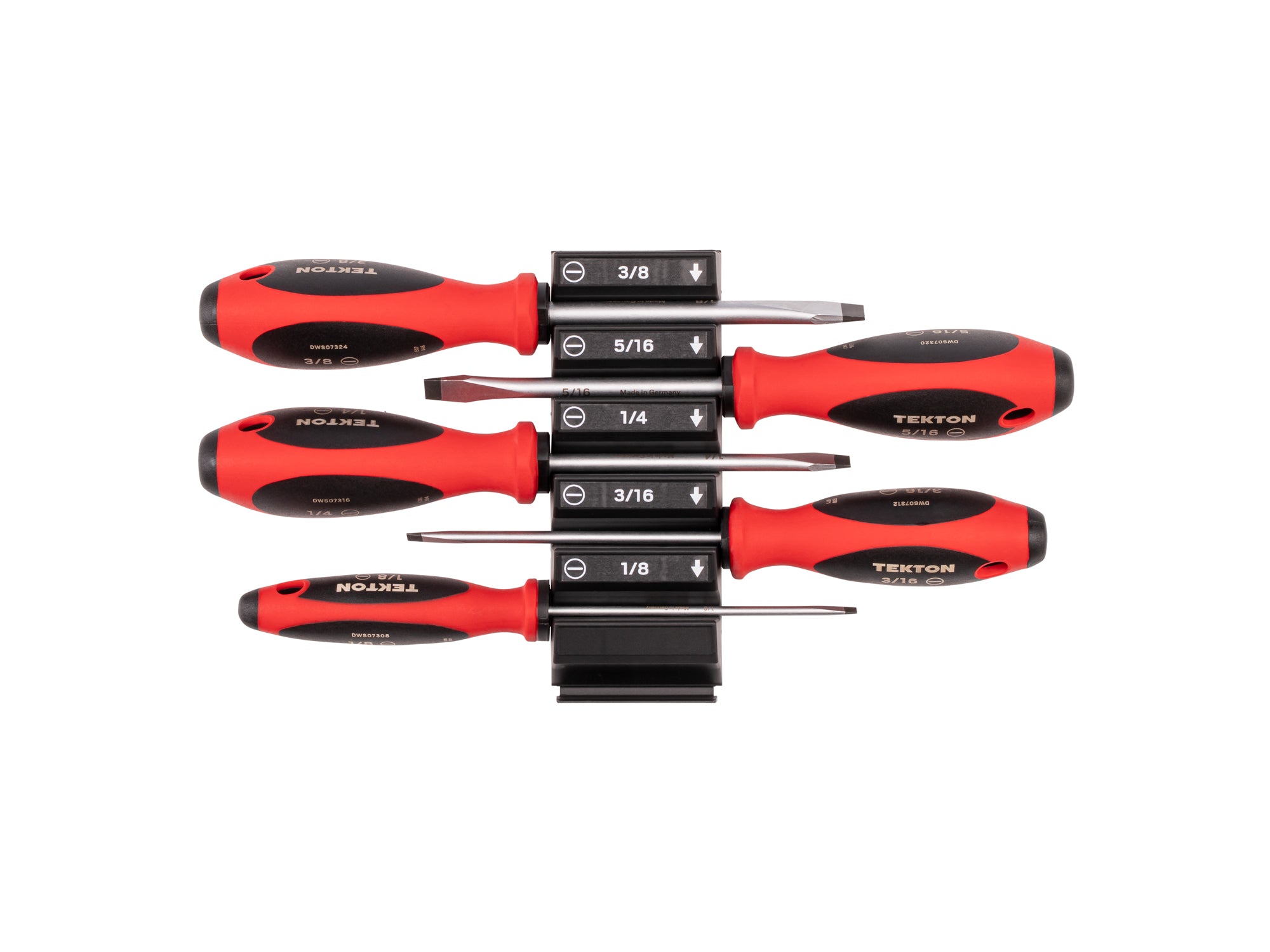 Slotted Screwdriver Set with Modular Organizers - 4 Inch Shanks, 5-Piece (1/8 - 3/8 in.)