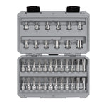 3/8 Inch Drive Torx/TR Torx Bit & External Star Socket Set with Case, 36-Piece (T10 - T60, TR10 - TR60, E4 - E20)