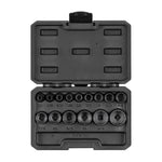 3/8 Inch Drive Shallow 12-Point Impact Socket Set with Case, 15-Piece (1/4 - 1 in.)