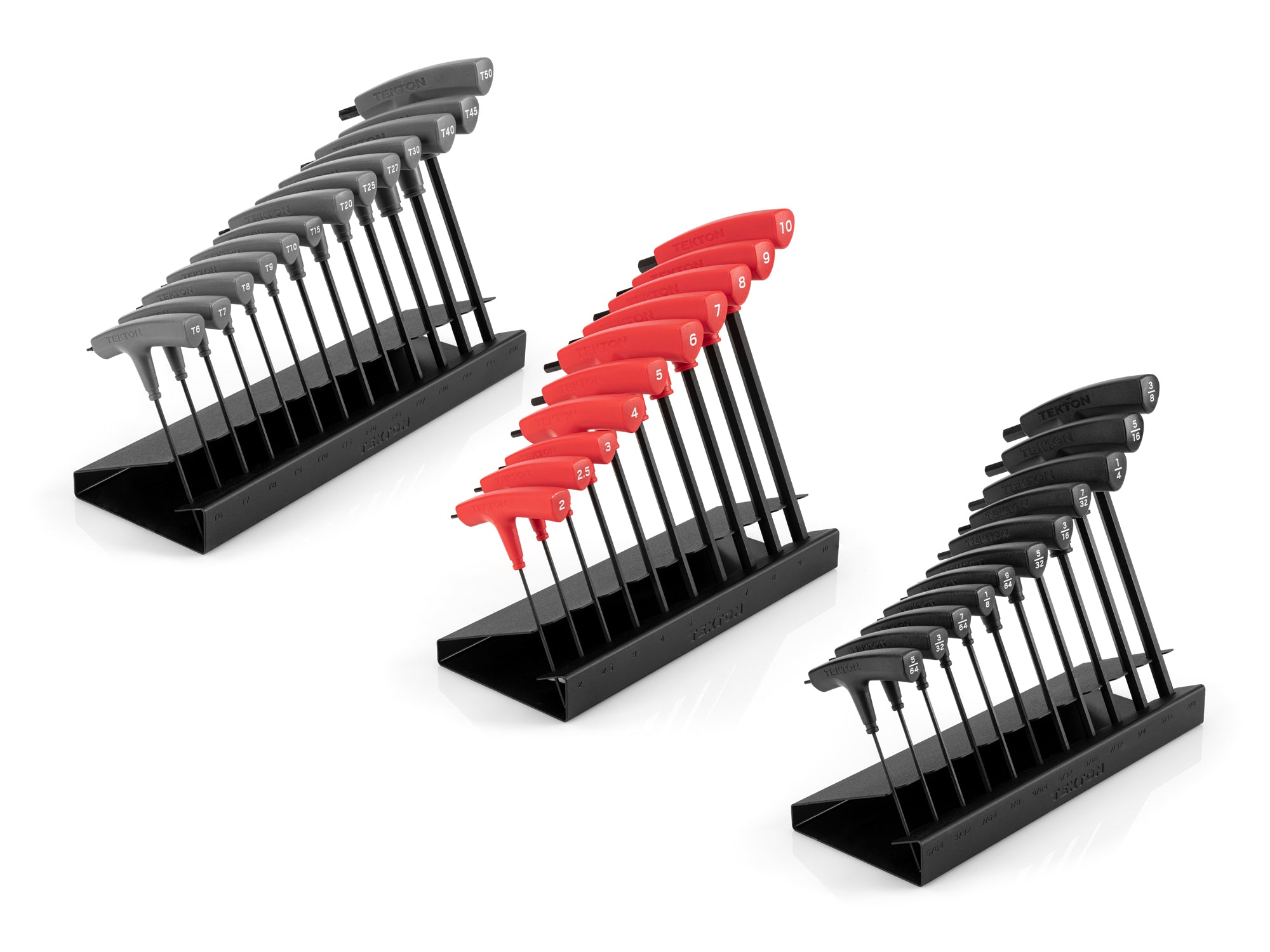 Ball End Hex and Star T-Handle Key Set with Stands, 34-Piece (5/64 - 3/8 in., 2 - 10 mm, T6 - T50)