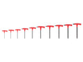 Ball End Hex T-Handle Key Set, 10-Piece (2 - 10 mm)
