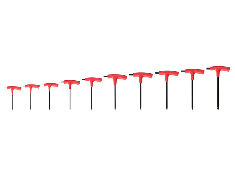 Ball End Hex T-Handle Key Set, 10-Piece (2 - 10 mm)