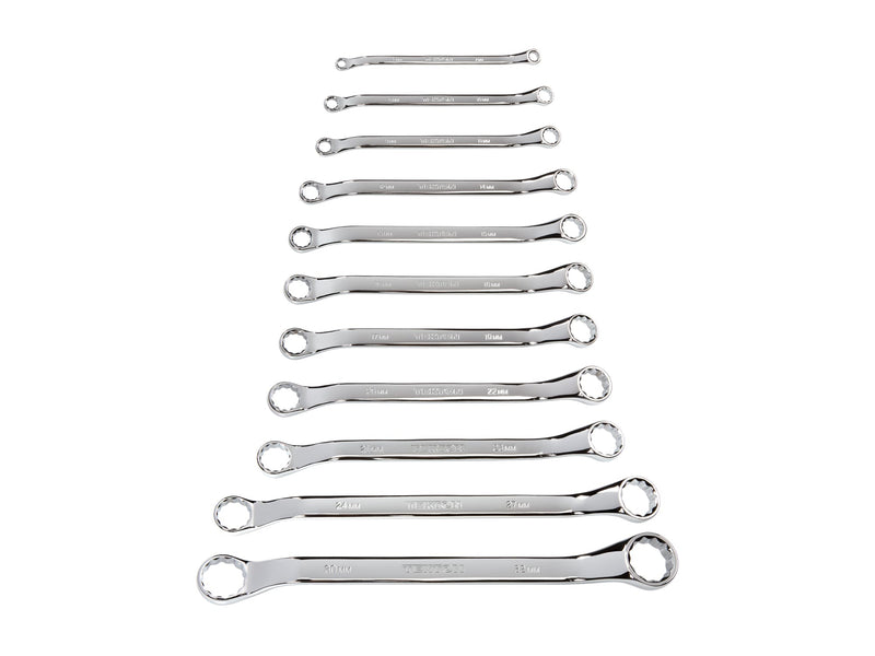 45-Degree Offset Box End Wrench Set, 11-Piece (6 - 32 mm)