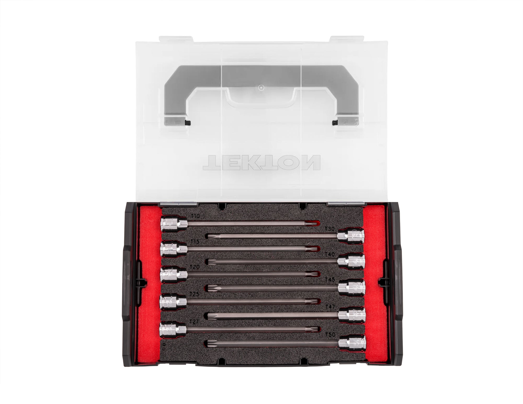 3/8 Inch Drive Long Torx Bit Socket Set with Mini Stacking Tool Box, 10-Piece (T10 - T50)