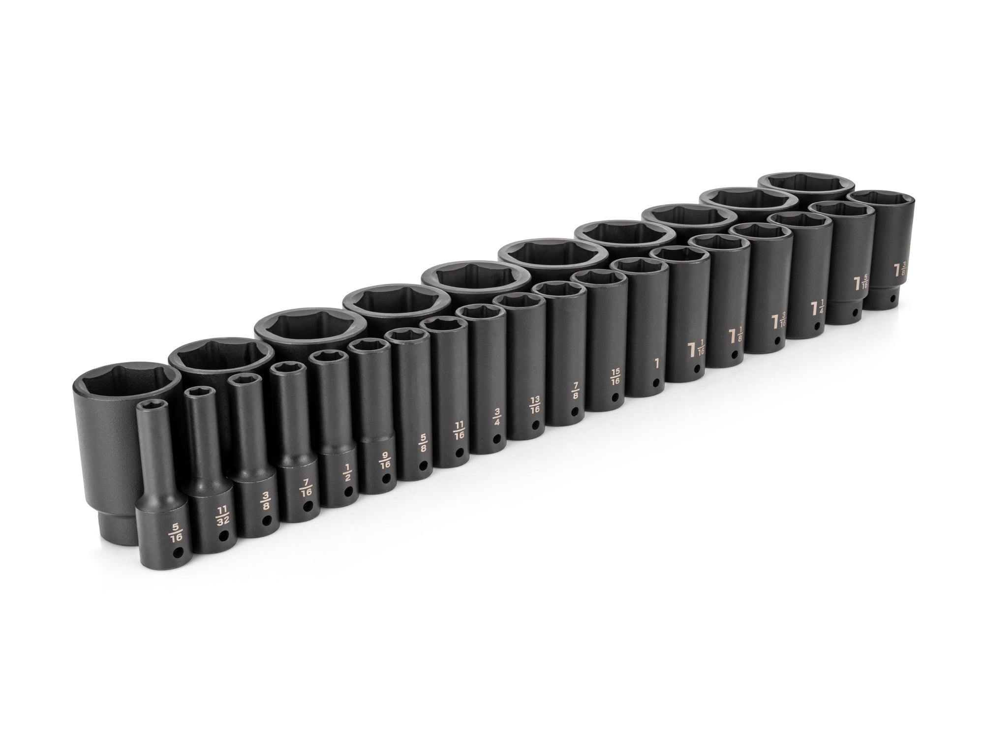 1/2 Inch Drive Deep 6-Point Impact Socket Set, 29-Piece (5/16 - 2 in.)