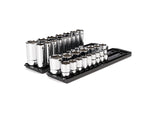 1/2 Inch Drive Shallow and Deep 6-Point Socket Set with Rails and Trays, 32-Piece (3/8 - 1-5/16 in.)