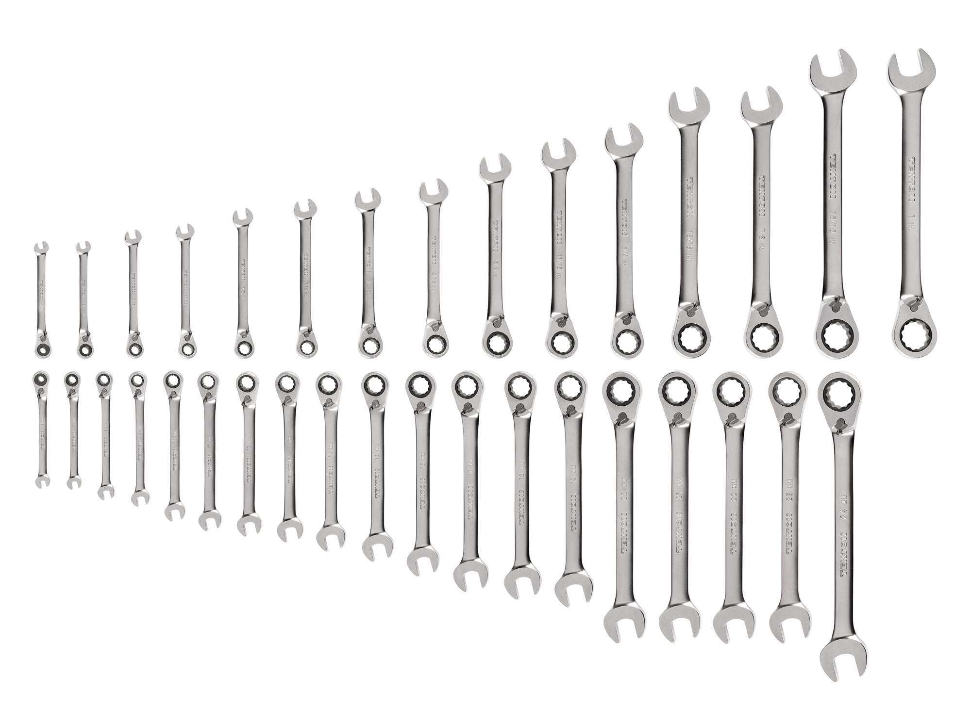 Reversible 12-Point Ratcheting Combination Wrench Set, 34-Piece (1/4-1 in., 6-24 mm)