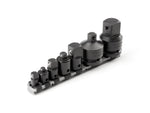1/4, 3/8, 1/2, 3/4 Inch Drive Impact Adapter/Reducer Set with Rail (7-Piece)